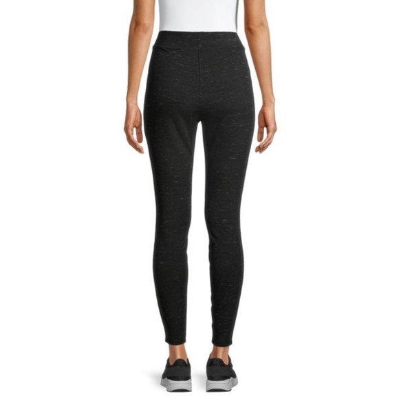 Time and Tru Women's Ponte Jeggings Black Soot Space Dye - Picture 3 of 7